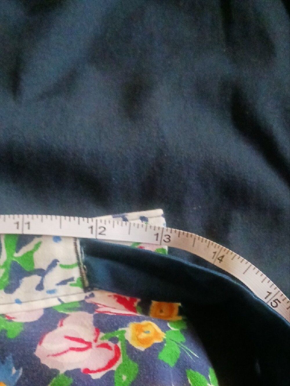 Floral Midi Skirt with Navy Waist Tie - Picture 8 of 9